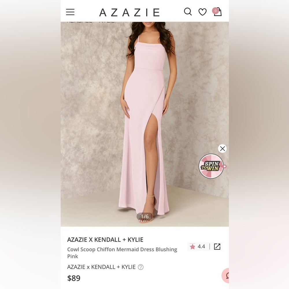 Azazie blushing pink dress